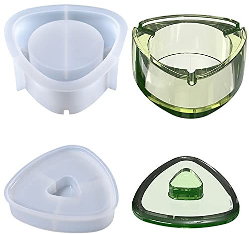 Aschenbecherform, Puseky Epoxidharz Silikonformen, Aschenbecherform für Harz, dreieckige Aschenbecherform mit Deckel, DIY Handwerk für Heimdekoration