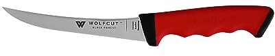 Wolfcut Couteau à désosser avec lame flexible courbée de 13 cm, poignée antidérapante SoftGrip, qualité professionnelle pour bouchers, bouchers et abattoirs domestiques