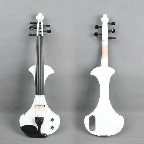Violino elettrico a 5 corde Suono professionale Colore bianco Legno massello Raccordi in ebano Custodia per violino Arco