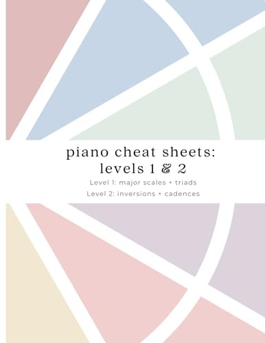 Piano Cheat Sheets: Levels 1 & 2: major scales, triads, inversions, and cadences