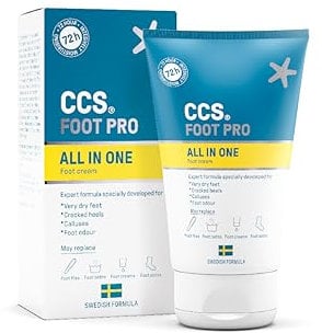 CCS All-in-One Fußcreme 100ml - Fuß Pro Cream für rissige Fersen, trockene Haut & Schwielen - Fußfeuchtigkeitsspender - entwickelt für sehr trockene Füße, rissige Fersen, Schwielen und Fußgeruch