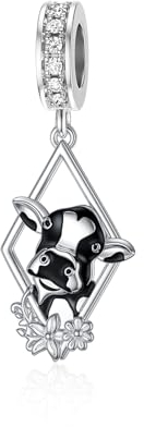 PROESS Kuh Anhänger für Armband 925 Sterlingsilber Kuh Schmuck Kuh Geschenke für Frauen Cow Charms for Bracelet Cow Gifts for Girls Women