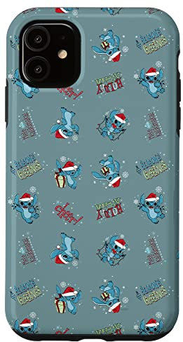 iPhone 11 Disney Lilo & Stitch Holiday Patterns Case