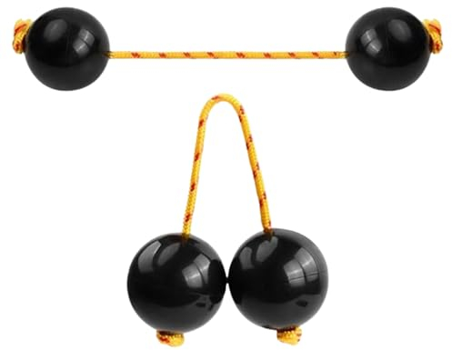 2 pairs of African shaker rhythm balls string instrument egg shaker, African instrument rhythm ball music shaker suitable for parties stage performances concerts weddings black