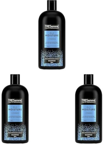 TRESemmé Rich Moisture Shampoo all-day hydration with vitamin E for dry, damaged hair 900 ml (Pack of 3)