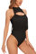 J.Corrine Jumpsuit-Oberteil mit Fransen, Damen-Fransenkleid, Lady's Club Boho-Pailletten-Overall, Festival-Party-Outfit, Kostüm, Neckholder-Hippie-Kleid Schwarz M