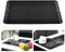 KitchenRaku Dish Drying Mat, Silicone Draining Board Mat, Heat Resistant Dish Draining Mat for Kitchen,Non-Slip Silicone Trivet,Table Mat,Pot Holder,Placemat,Spoon Rest, Coaster (Black, 40x45cm)
