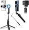 40.9 Magnetic Selfie Stick Phone Tripod, Extendable Cell Phone Tripod Stand with Detachable Wireless Remote & Phone Clip Compatible with MagSafe for iPhone 15 14 13 Pro Max Plus Gopro & All Phones