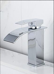 Generico Grifos para fregadero, grifo mezclador, lavabo de baño, mezclador de baño Negro frío y Caliente, grifos mezcladores para lavabo de baño, latón (Color: Oro Alto) (Color: Cromo Corto