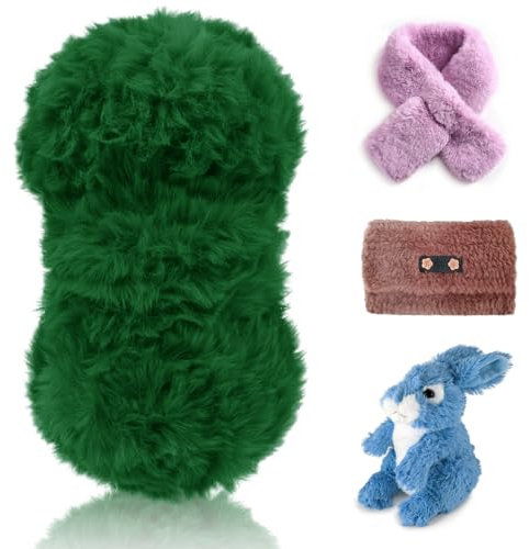 LEREATI Plüschwolle 100g Fransengarn Weiche Flauschige Wolle Dicke Plush Yarn Fluffy Yarn Fransenwolle zum Häkeln & Stricken Tasche, Hüte, Decken, Pelziges Objekt (Grasgrün)