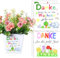 FINEASY 4 Stück Aufkleber für den Blumentopf, Geschenkaufkleber Danke, Aufkleber Danke dass du mir beim Wachsen geholfen hast, UV DTF Transfer Sticker - Erzieher Geschenk, Danke für Kindergarten