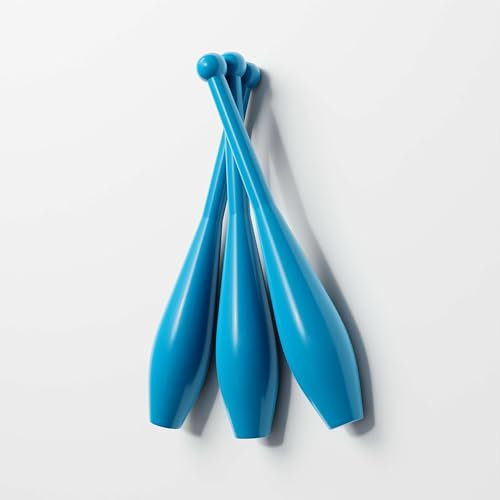 Play Juggling Set di 3 Clave Giocoleria Prima Monoscocca - Bilanciamento Perfetto per Principianti ed Esperti - Blu