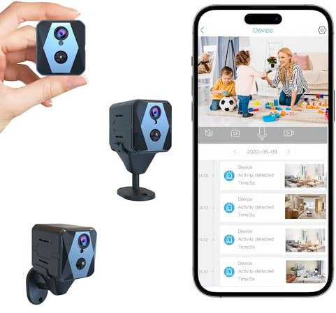 Telecamera spia 4K, vera telecamera nascosta wireless, WiFi 2.4G necessario, Spy Cam Home, standby 30 giorni, videocamera di sicurezza portatile senza fili con archiviazione cloud/SD, visione notturna