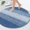 Enyhom Groß Rund Badematte 120 cm Blau, Weich rutschfest Badteppich Maschinenwaschbar Badezimmerteppich Wasserabsorbierend Badvorleger Duschvorleger