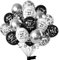Yiran Luftballons 27 Geburtstag Frauen Mann, 16 Stück Deko 27. Geburtstag Luftballons Schwarz Weiß Silber, 12 Zoll Happy Birthday Deko Balloons, Schwarz Luftballons 27. Geburtstag Party Deko