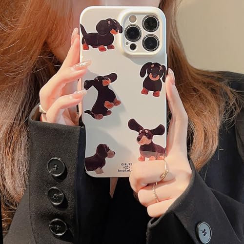 PAIXIKYZ Dackel-Muster Hard Shell Slim Case Kompatibel mit iPhone 13 Anti-Fingerprint,Kratzfest Stoßfest,Leicht Hülle
