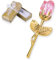 ZEPIQOR Rosa Fiore Artificiale Placcato, rosa stabilizzata, Rosa Eterna Regalo per Fidanzata Moglie Madre Figlia Nonna Donna a San Valentino（scatola d'oro con palo d'oro）
