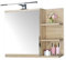 DecoNest Spiegelschrank 60x50 Sonoma Eiche, Badezimmerschrank mit Ablagen, Badezimmerspiegel, Hängeschrank LED Lampe - Recht