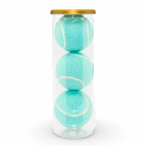 Price's 3 pastellfarbene Bahama-blaue Tennisbälle, hergestellt in Großbritannien (1 x 3 Bälle)