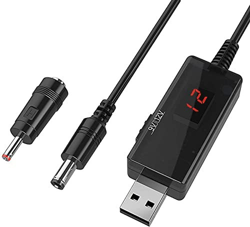 Pesfehhy USB una 9V, Aumento de 5V una 12V, Cable USB DC 5V Boost una Convertidor de Voltaje de 9V 12V LíNea de AlimentacióN de Transformador de Voltaje Elevador de 1A