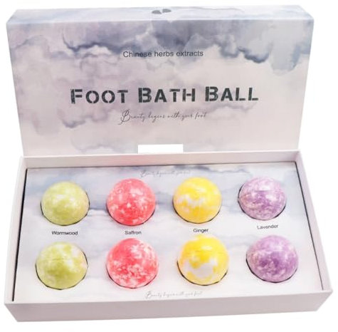 PACKOVE 1 Schachtel Fußbad mit ätherischen Ölen Fußball Fußpflege Einweichball Fußbad Reinigungsball Fuß tränken Ball Fußreinigungsball fußbad pille Ingwer Zufällige Farbe