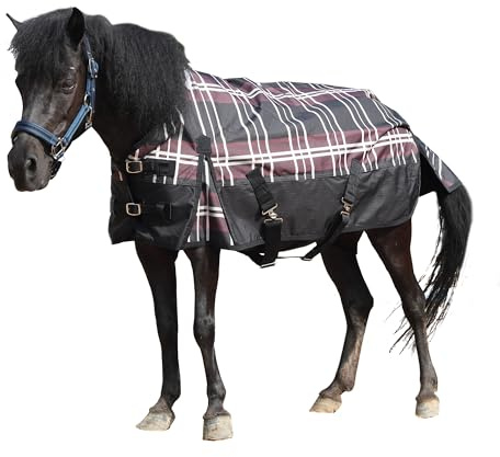 600D Regendecke Pony Shetty 0g – Wasserdichte & Atmungsaktive Ponydecke | Reißfestes 600D-Material Schützt vor Regen und Wind, Leichte 0g-Decke mit Verstellbarer Kreuzbegurtung und Brustverschluss