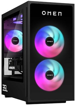 HP Gaming OMEN 35L GT16-1003ns (Processore AMD Ryzen 5 9600, 32 GB RAM, 1 TB SSD, NVIDIA GeForce RTX 5060, FreeDOS) - Nero