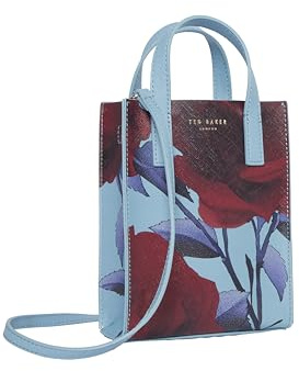 Ted Baker Handtasche Umhängetasche Everrly Mini Rose Print Icon Bag Mid Blue mehrfarbig