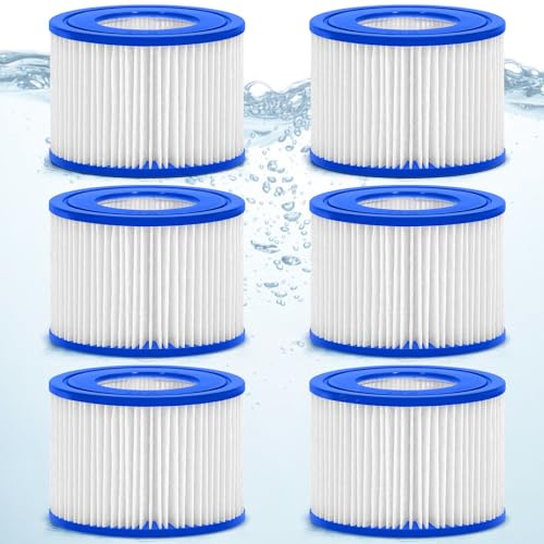 GQBVPN 6 Pezzi Cartuccia Filtro per Piscina, Cartuccia del Filtro Spa Cartuccia Filtro di Ricambio Piscina Filtro Whirlpool per Miami, Vegas, Monaco