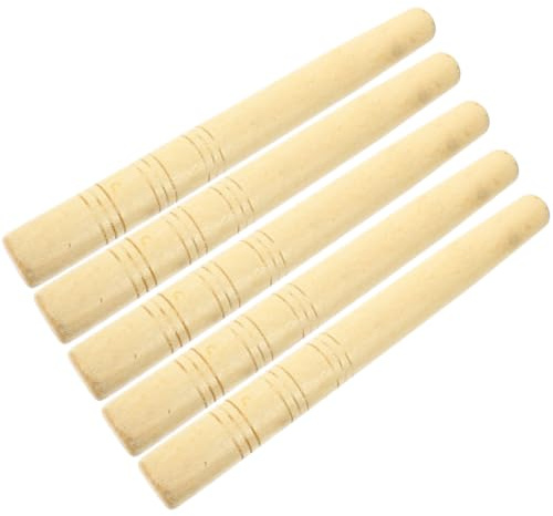 TOPBATHY 5pcs Wooden Handle Replacement for Hoes and Sickles, Easy to Install and Replace, Sturdy Khaki Wood Material, for Garden Tool Repair and Lawn Care