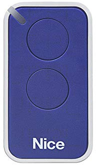 NICE INTI2B Blu 2-canali rolling code telecomando a distanza, 433.92Mhz rolling code, compatibile con FLOR-S, ONE, FLORE, INTI trasmettitori.