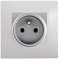 Prise 2P+T Silver Delta Viva + Plaque Gris