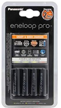 eneloop K-KJ55HCD40U BQ-CC55 Charger with UK 3-Pin Plug and 4 AA x 2500 mAh Rechargeable Batteries