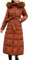 ORANDESIGNE Damen Warm Winterjacke Parka Jacke Mantel Lange Mit Fellkapuze Steppjacke Wintermantel Lässig Dicker Daunenjacke Daunenmantel Mit Gürtel Braun DE 40