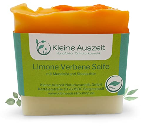 Kleine Auszeit Manufaktur, Limone Verbene Seife, vegan, palmölfrei, plastikfrei, 90 g