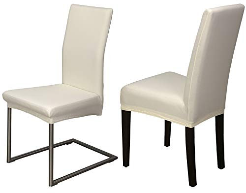 Staboos Stuhlhussen 2er Set - Hochwertige und elastische Stuhlhussen für Swingstühle - Pflegeleichte Stuhlbezüge & Hussen für Stühle - Perfekter Stuhlbezug 2er Set - ÖKO TEX Zertifiziert - Creme