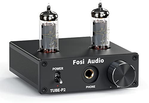 Fosi Audio P2 Valve Amplificateur de Casque 5725 W Préamplificateur à Tube sous Vide, Mini Audio Stéréo Hi-FI avec Protection de Sortie de Terre à Faible Bruit pour Casque
