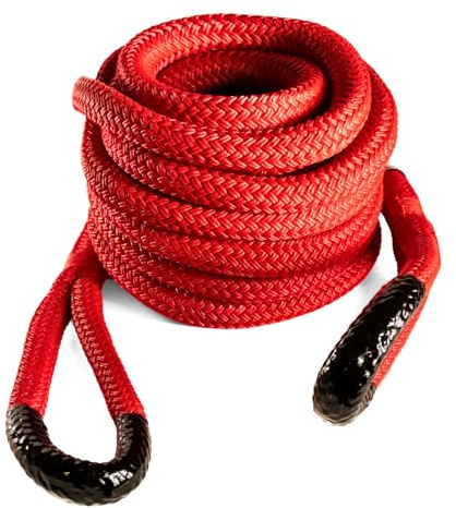 Yankum Kinetic Recovery Rope - Heavy Duty 1 x 30' Tow Rope, Off-Road & Vehicle Recovery Kit, Kinetic Energy Snatch Strap, Soft Shackles for 4x4, Jeep, and Trucks, Made in USA – Rattler Series