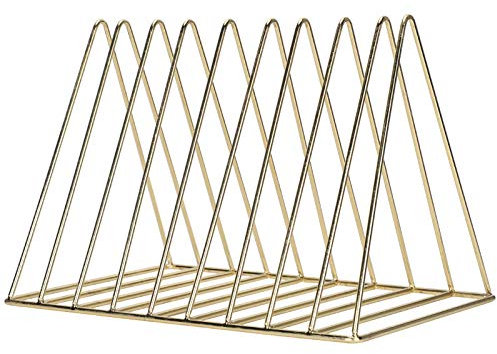 Porta riviste d'oro Triangolo File Organizer Ferro da Stiro Desktop Book Storage Rack per la visualizzazione di File di riviste Notebook Uso da casa per Ufficio
