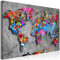 decomonkey Bilder Weltkarte Abstrakt 90x60 cm 1 Teilig Leinwandbilder Bild auf Leinwand Vlies Wandbild Kunstdruck Wanddeko Wand Wohnzimmer Wanddekoration Deko Stein Mauer bunt
