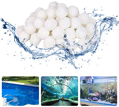 Boules filtrantes 700g pour accessoires de piscine,Balles filtrantes Pompe de filtre à sable pour piscine extérieur, super absorption d'eau peut remplacer 26 kg de sable filtrant pour les systèmes
