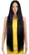 DÉBUT Lace Front Perücke Super lange Glatte Perücke für Damen 95 cm 260g Kunsthaar Hitzebeständige Faser 130% Dichte (95 cm, Naturschwarz)