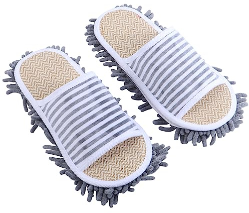 1 par de Zapatillas para Limpiar El Polvo de La Casa para Hombres Y Mujeres Zapatillas para Limpiar El Suelo Zapatillas de Microfibra para Limpiar El Suelo Lavables Desmontables