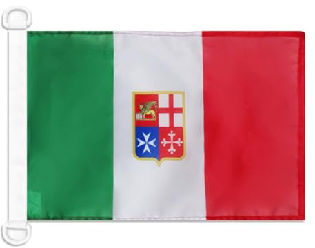 BANDERA NAUTICA PABELLÓN CIVIL ITALIA 45x30cm - Pabellón de conveniencia ITALIANA - PABELLÓN NACIONAL 30 x 45 cm anillos - AZ FLAG