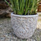 K&L Wall Art Vintage Blumentopf Beton Übertopf Zement 1x Pflanzschale Kräuter Sukkulenten Topf Grau (Shabby Chic Ø 15cm)