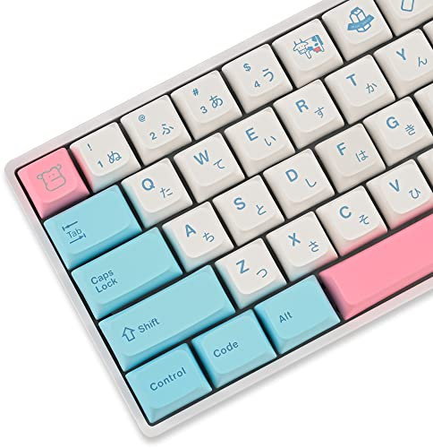 Owpkeenthy WHYSP PBT XDA Japanese Keycaps Set for 61 64 68 87 104 108 Mechanical Gaming Keyboard - Cherry MX Switches (Milk Cover)