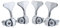 Guyker Bass-Mechanik (2R + 2L) – 1:20 Verhältnis Open Gear Tuners Tuning Key Pegs Ersatz für E-Jazz Gitarre Bass oder Präzisionsinstrumente – Chrom