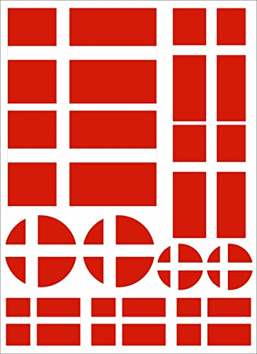 Nation Dänemark Flaggen Fahne Set 11 Stück Aufkleber selbstklebend Sticker - PKW Auto Motorrad Biker Büro - FS