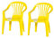 Hline Kinder Gartenstuhl Stapelsessel Sessel Stuhl für Kinder in/Out (2 Stück gelb)