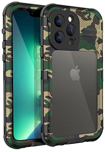 WIFORT Metal Phone Case Waterproof for iPhone 13 Pro Case Magsafe,360°Full Body Protection Shockproof Phone Case for Apple iPhone 13 Pro Heavy Duty Phone Cover with Built-in Screen Protector